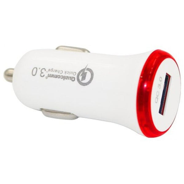 Original Universal 18W Qc3.0 Quick Charge Car Charger Adapter With Led Indicator Light White And Red
