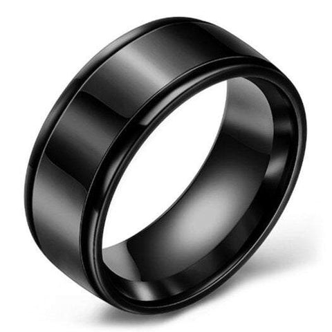 Rings Mirrored Two Slot Stainless Steel Black 9