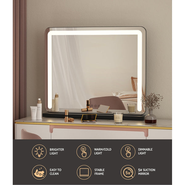 Embellir Makeup Mirror With Light Hollywood Vanity Led Tabletop Mirrors 50X60cm Makeup Mirrors