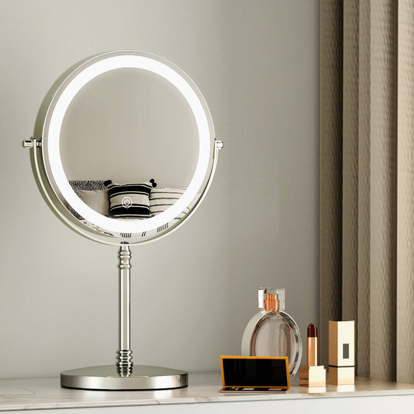 Embellir Makeup Mirror Led Light Cosmetic Round 360 Rotation 10X Magnifying Makeup Mirrors