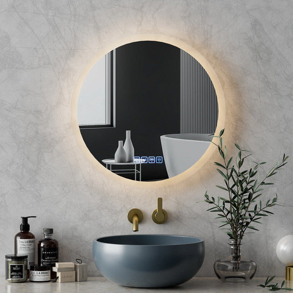 Embellir Bluetooth Led Wall Mirror With Light 50Cm Bathroom Decor Round Mirrors