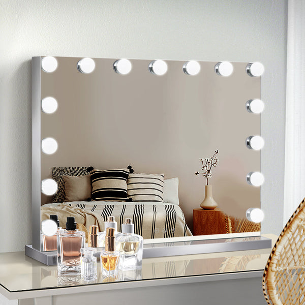 Embellir Hollywood Frameless Makeup Mirror With 15 Led Lighted Vanity Beauty 58Cm X 46Cm Makeup Mirrors