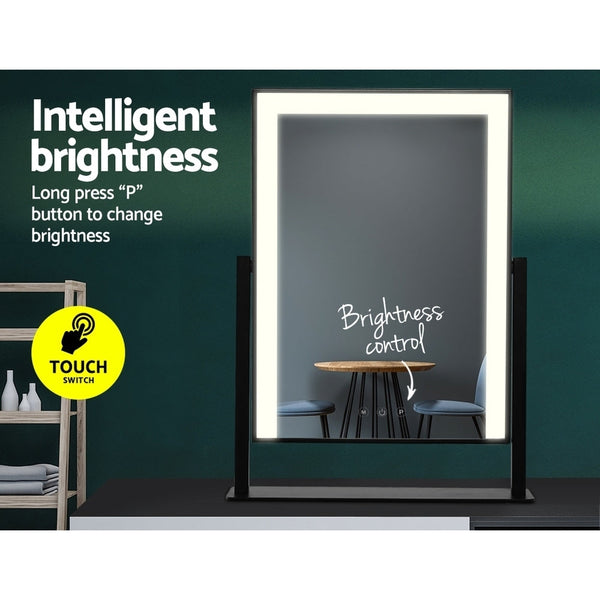 Embellir Led Makeup Mirror Hollywood Standing Tabletop Vanity Black Makeup Mirrors