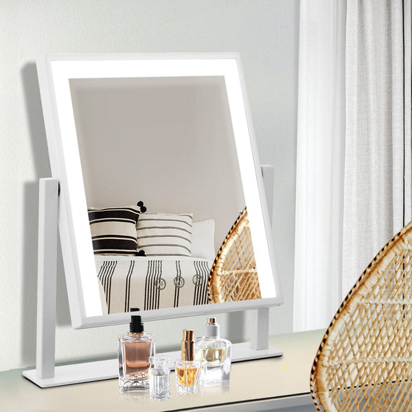 Embellir Led Makeup Mirror Hollywood Standing Tabletop Vanity White