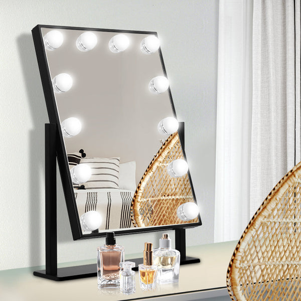 Embellir Led Standing Makeup Mirror Black Makeup Mirrors