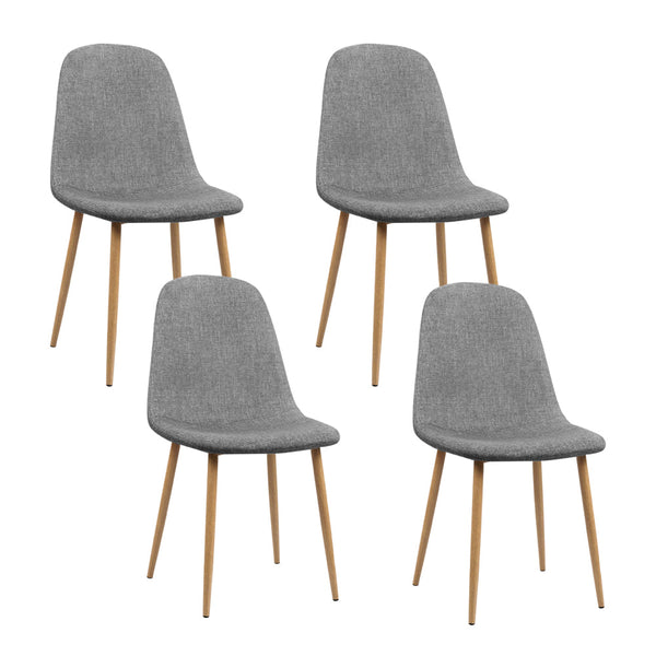 Artiss Set Of 4 Adamas Fabric Light Grey Dining Chairs