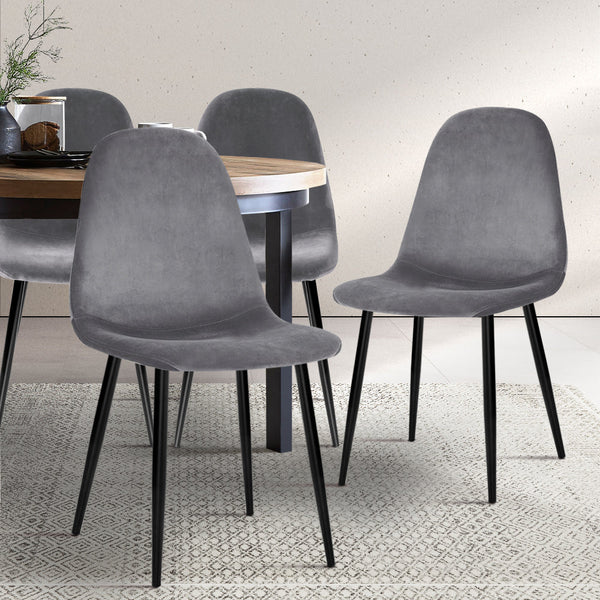 Artiss 4 X Dark Grey Dining Chairs