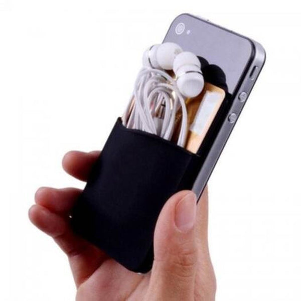 Mobile Phone Back Cards Holder Wallet Credit Id Pocket Adhesive Sticker Black Cases Covers & Skins