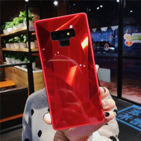 Mobile Shell 3D Silicone Case Diamond Illuminator For Samsung Galaxy / Note Tpu Rosso Red