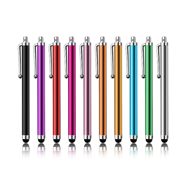 Mobile Phone Random Colour 10 Pcs Stylus Pen Pink Purple Black Green Silver Universal Touch Screen Capacitive For Kindle Ipad Iphone 6 / 6S 6Plus Sams