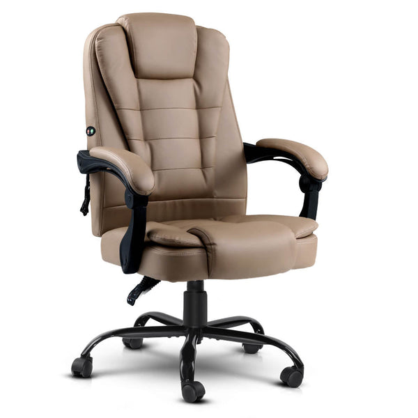 Artiss Massage Office Chair Pu Leather Recliner Computer Gaming Espresso Chairs