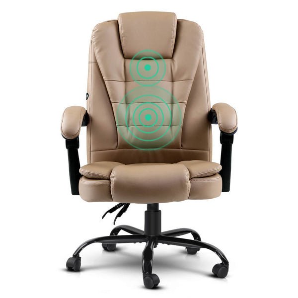 Artiss Massage Office Chair Pu Leather Recliner Computer Gaming Espresso Chairs