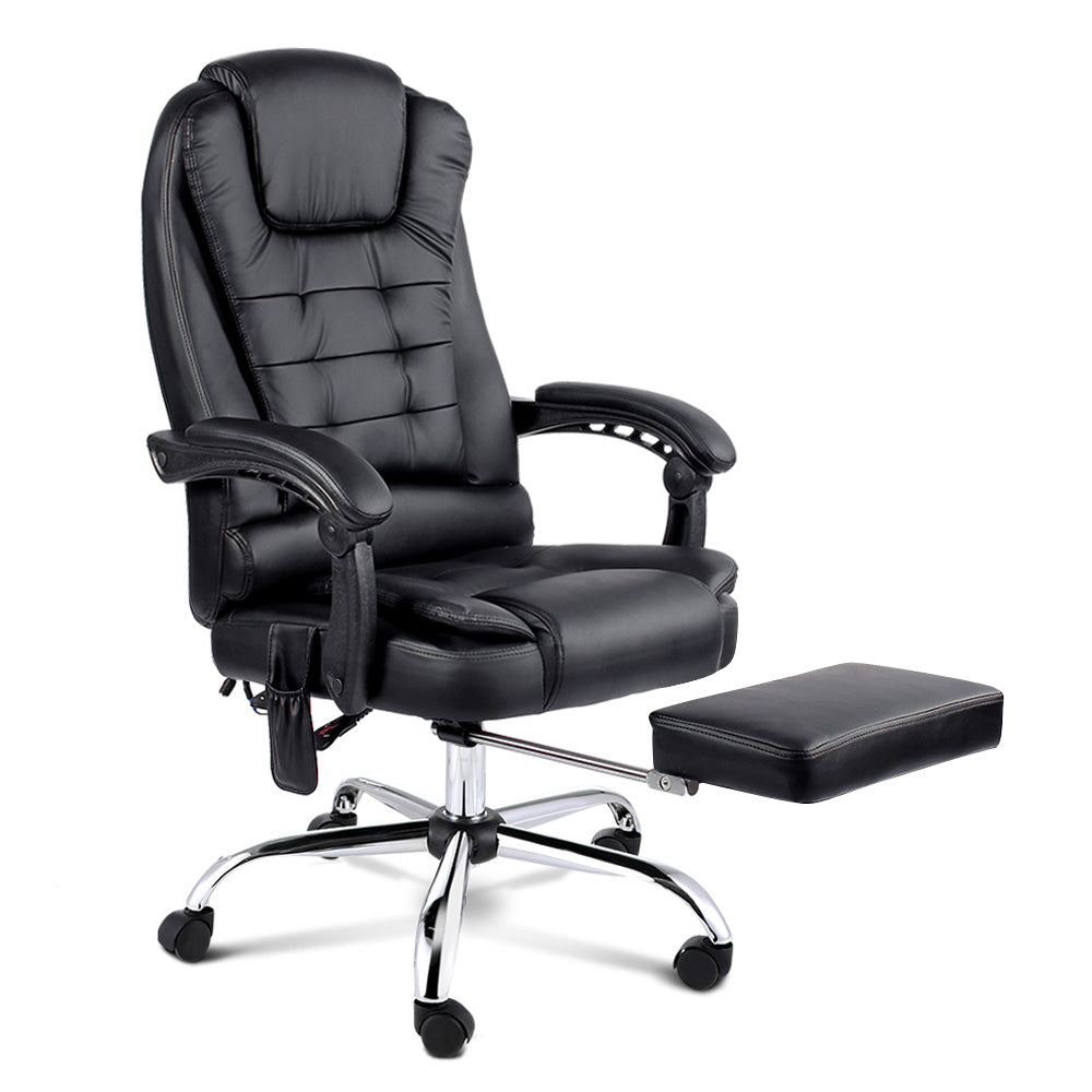Artiss 8 Point Reclining Massage Chair Black Electric Massage Chairs