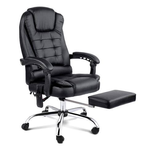 Artiss 8 Point Reclining Massage Chair Black Electric Massage Chairs