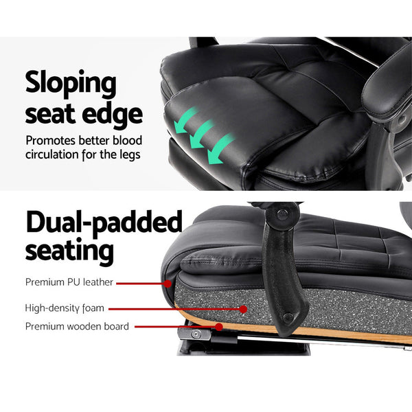 Artiss 8 Point Reclining Massage Chair Black Electric Massage Chairs