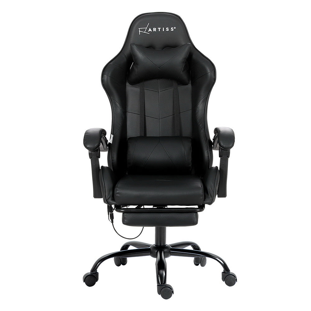 Artiss Gaming Office Chair Racing Massage Computer Seat Footrest Leather Electric Massage Chairs