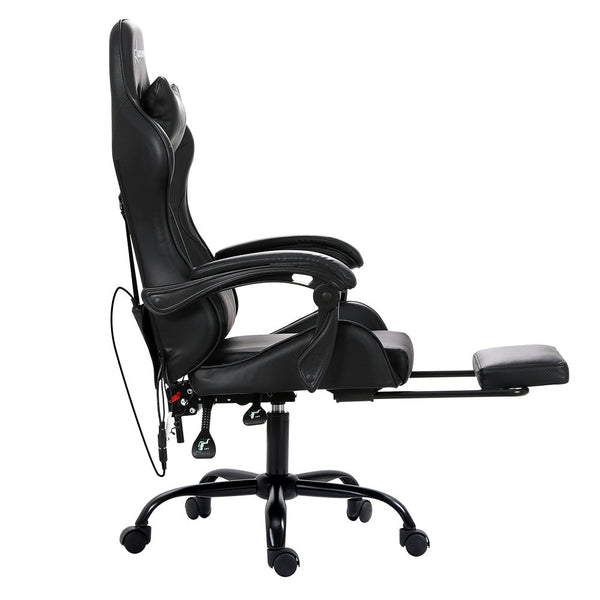 Artiss Gaming Office Chair Racing Massage Computer Seat Footrest Leather Electric Massage Chairs