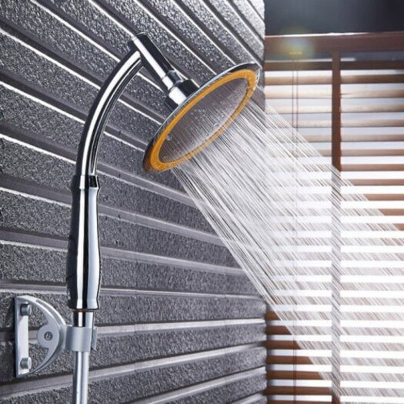 Modern Round Rain Shower Head Silver And Orange 4 Inch Shower Heads & Combos