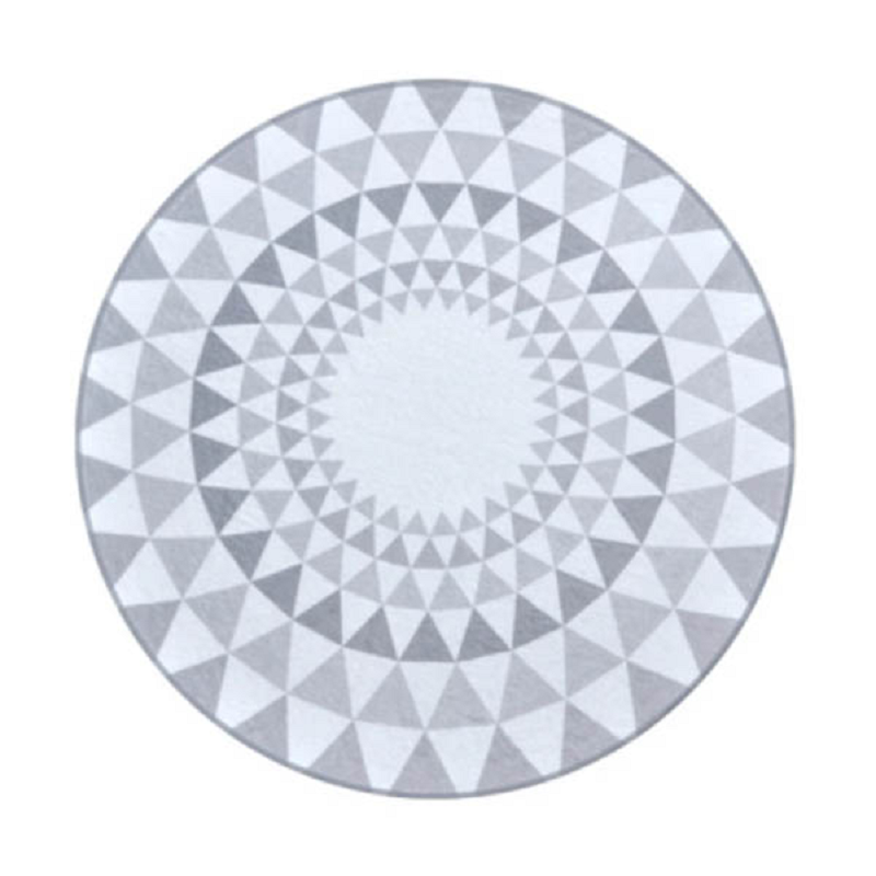 Modern Grey Nordic Round Patterned Rug Living Room Accessories Rugs