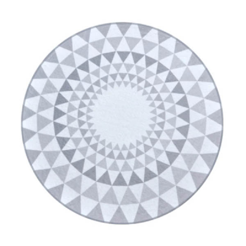 Modern Grey Nordic Round Patterned Rug Living Room Accessories