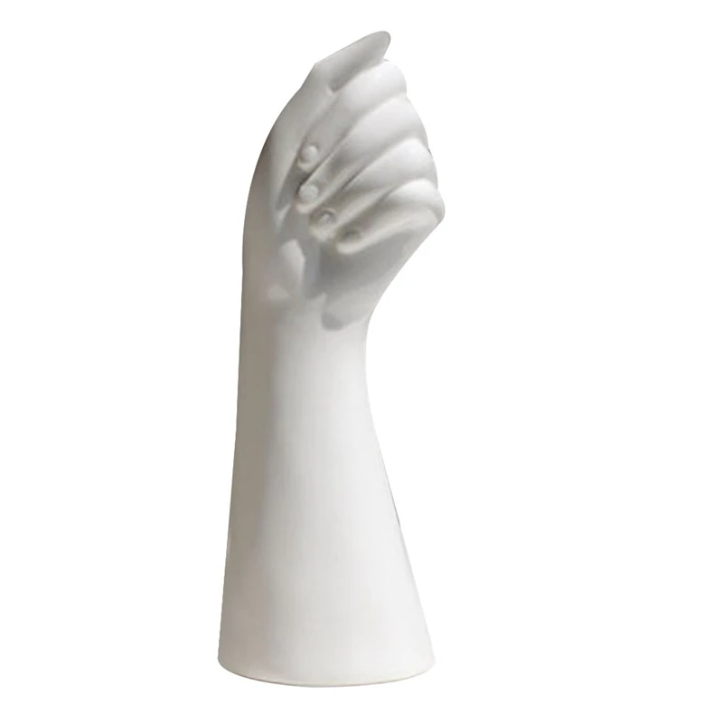 Modern Ceramic White Hand Vase Vases