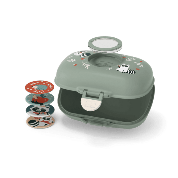 Monbento Gram Snack Box Green Raccoon Lunchboxes & Bags