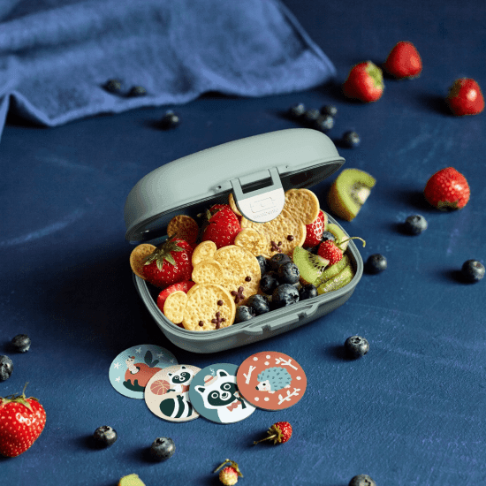 Monbento Gram Snack Box Green Raccoon Lunchboxes & Bags