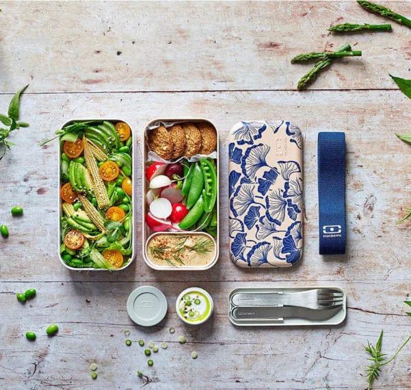 Monbento Original Graphic 1L Bento Box Lunch Ginkgo Bpa Free Airtight Lunchboxes & Bags