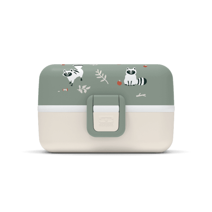 Monbento Tresor Graphic Kids's Bento Box Green Raccoon Lunchboxes & Bags