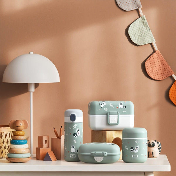 Monbento Tresor Graphic Kids's Bento Box Green Raccoon Lunchboxes & Bags