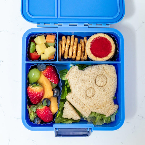 Montii.Co Little Lunch Box | Bento Three Blueberry Lunchboxes & Bags