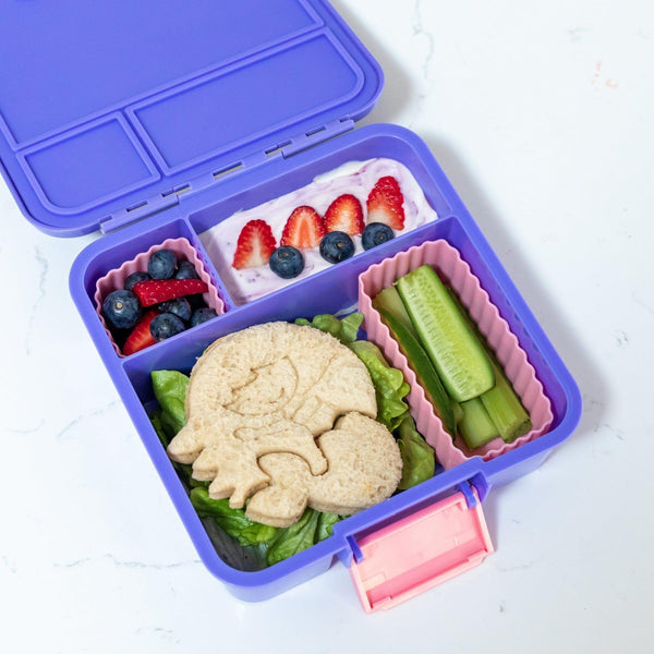 Montii.Co Little Lunch Box | Bento Three Grape Lunchboxes & Bags