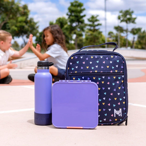 Montii.Co Little Lunch Box | Bento Three Grape Lunchboxes & Bags