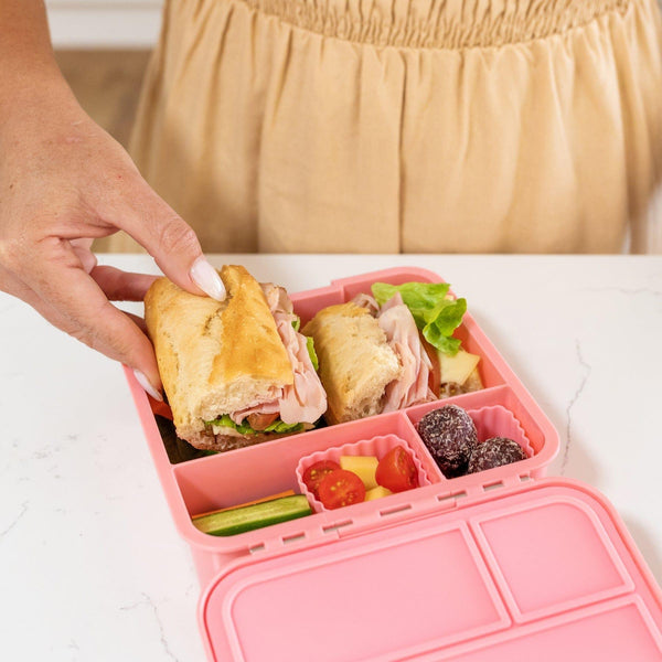 Montii.Co Little Lunch Box | Bento Three Strawberry Lunchboxes & Bags