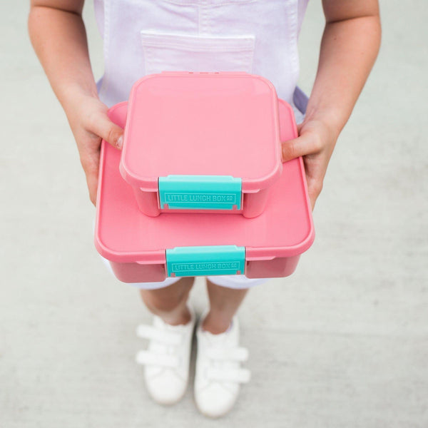 Montii.Co Little Lunch Box | Bento Three Strawberry Lunchboxes & Bags