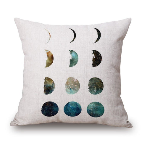 Moon On Cotton Linen Pillow Cover Cushions & Decorative Pillows