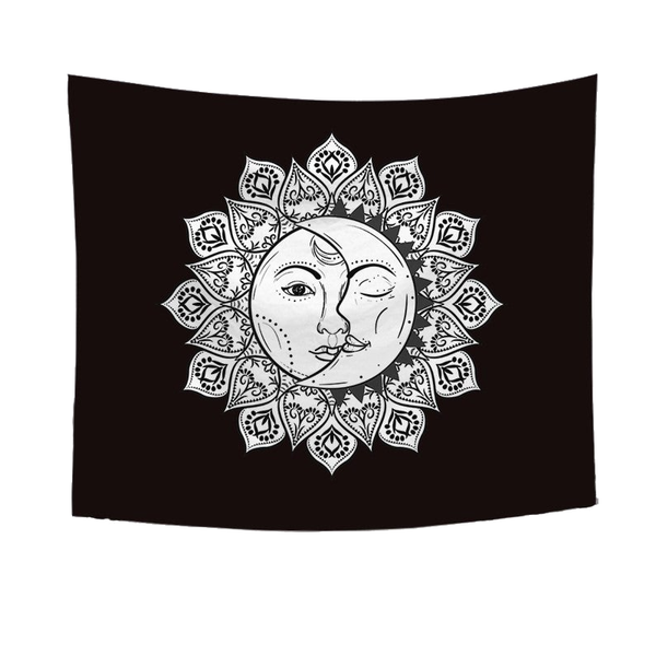 Moon On Wall Tapestry Tapestries