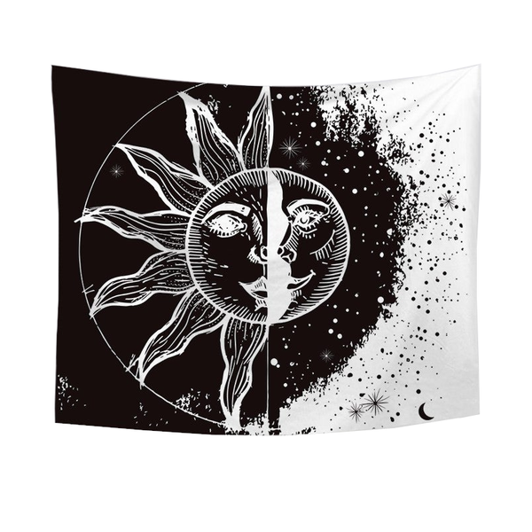 Moon On Wall Tapestry Tapestries