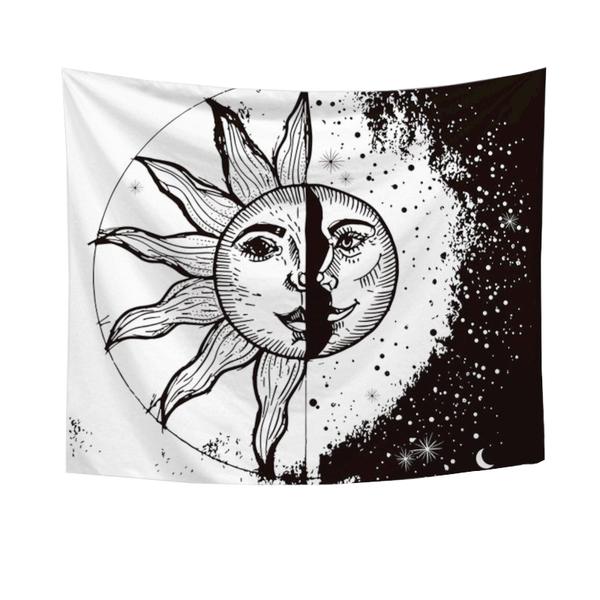 Moon On Wall Tapestry Tapestries