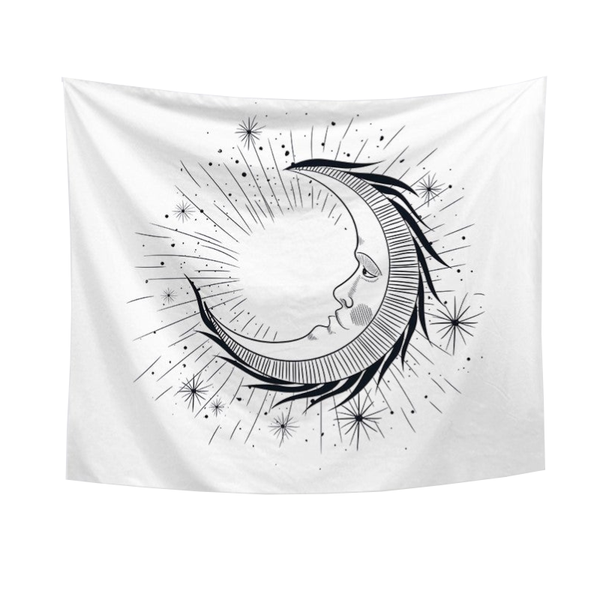 Moon On Wall Tapestry