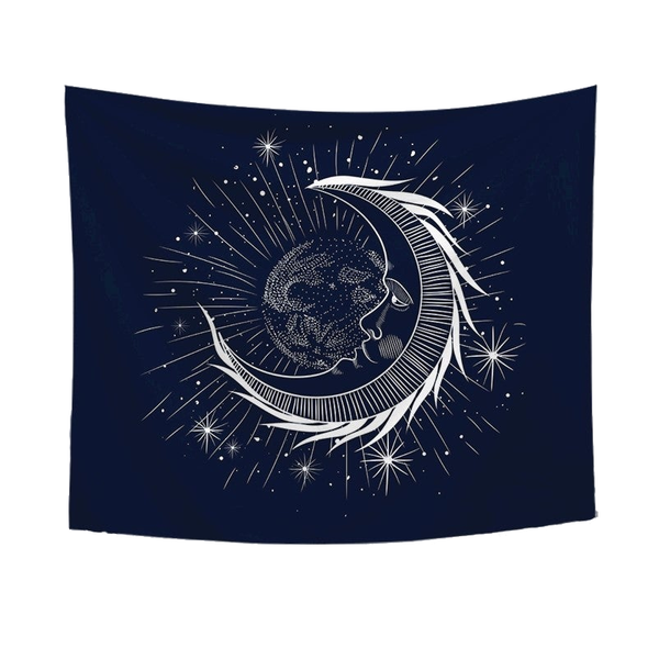 Moon On Wall Tapestry Tapestries