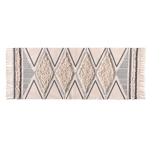 Boho Moroccan Cotton Hand Woven Rug Rugs