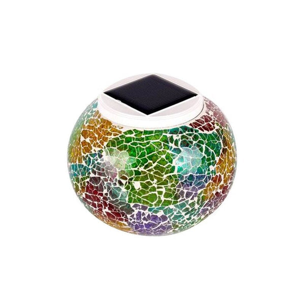 Mosaic Glass Outdoor Solar Power Light Lawn Ball Lantern Led 2 Landscape & Walkway Lights