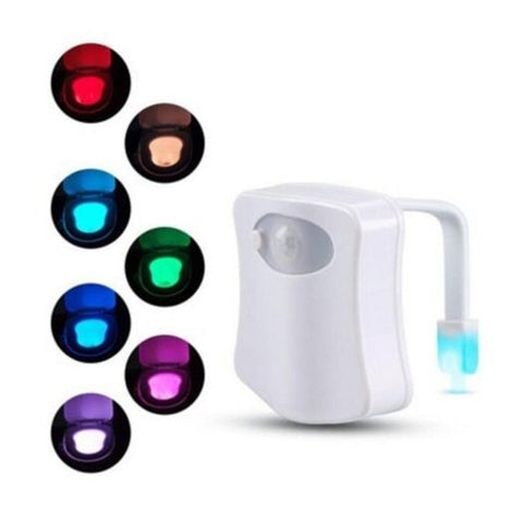 Motion Sensor Toilet Seat Night Light 8 Colors For Bowl Wc White