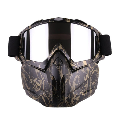 Motorcycle Helmet Riding Detachable Modular Face Mask Windproof Breathable Shield Goggles Outdoors 3