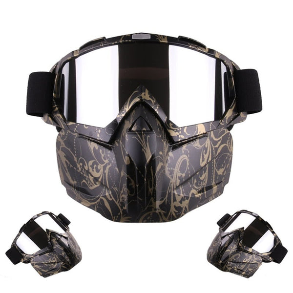 Motorcycle Helmet Riding Detachable Modular Face Mask Windproof Breathable Shield Goggles Outdoors 3 Other Headwear