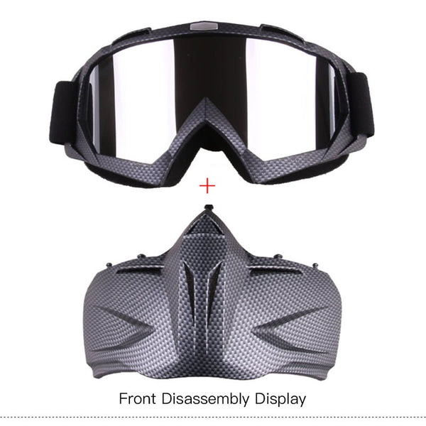 Motorcycle Helmet Riding Detachable Modular Face Mask Windproof Breathable Shield Goggles Outdoors 3