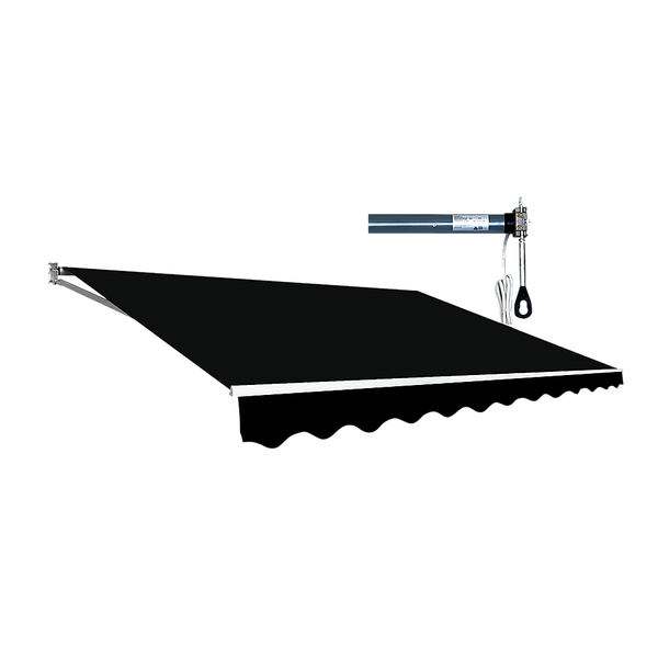 Bariloche Motorised Outdoor Folding Arm Awning Retractable Sunshade Canopy Black 5.0M X 2.5M Awning & Canopy Parts