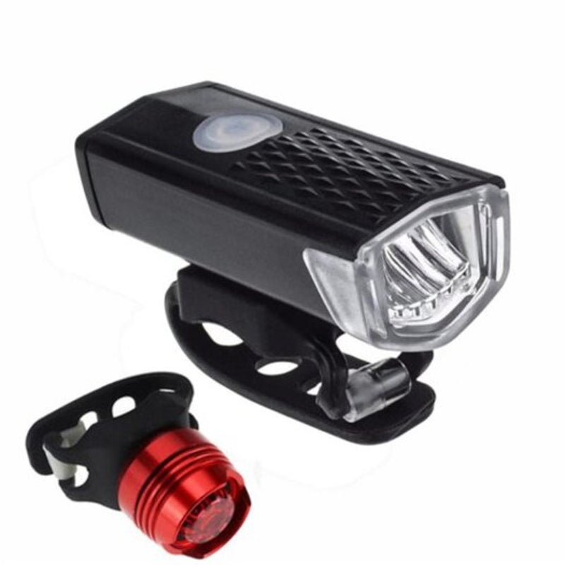 Mountain Bike Headlight Taillight Set Bicycle Usb Rechargeable Led Light Super Bright Flashing Black Lights & Reflectors