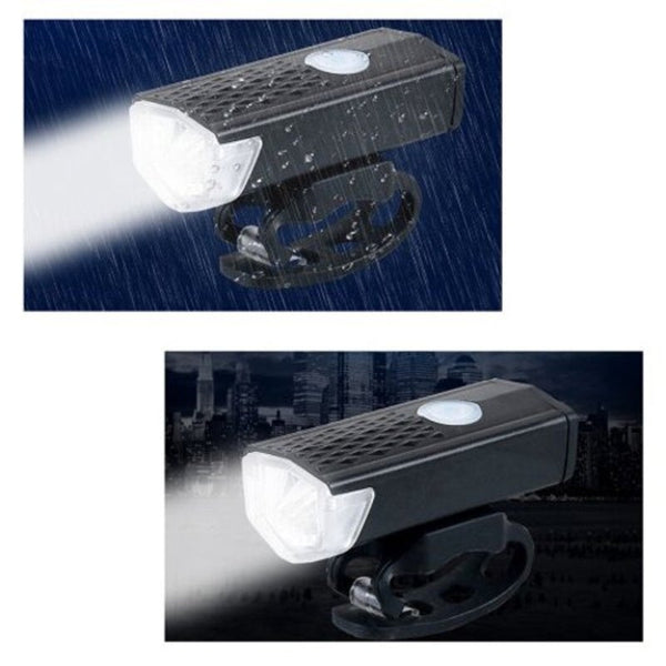 Mountain Bike Headlight Taillight Set Bicycle Usb Rechargeable Led Light Super Bright Flashing Black Lights & Reflectors